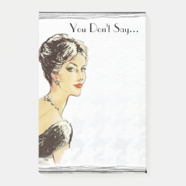 Bloco De Notas Citação do sarcasmo da imagem retrô da mulher da V