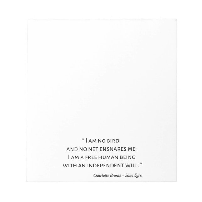 Bloco De Notas Citação II de Jane Eyre - Estilo Clássico (Frente)