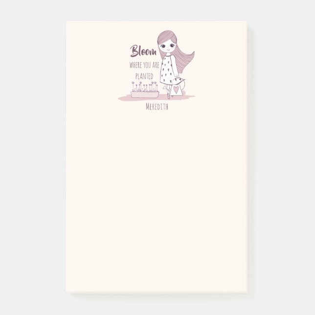 Bloco De Notas Citação Motivacional "Bloom Onde Você Está Plantad (Frente)