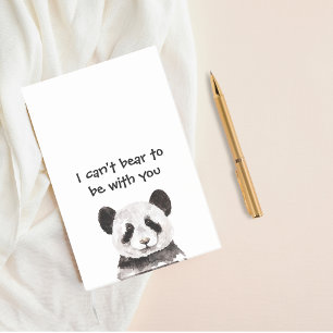 Bloco De Notas Citação Romântica Moderna Com Panda Preta E Bra