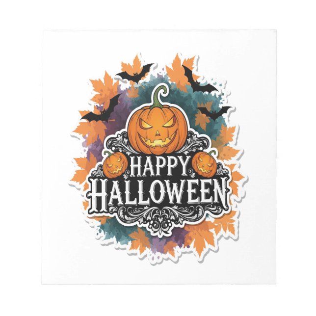 Bloco De Notas Citações engraçadas e assustadoras de Halloween Fe (Frente)