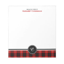 Clã Negra Cunningham Tartan Monograma