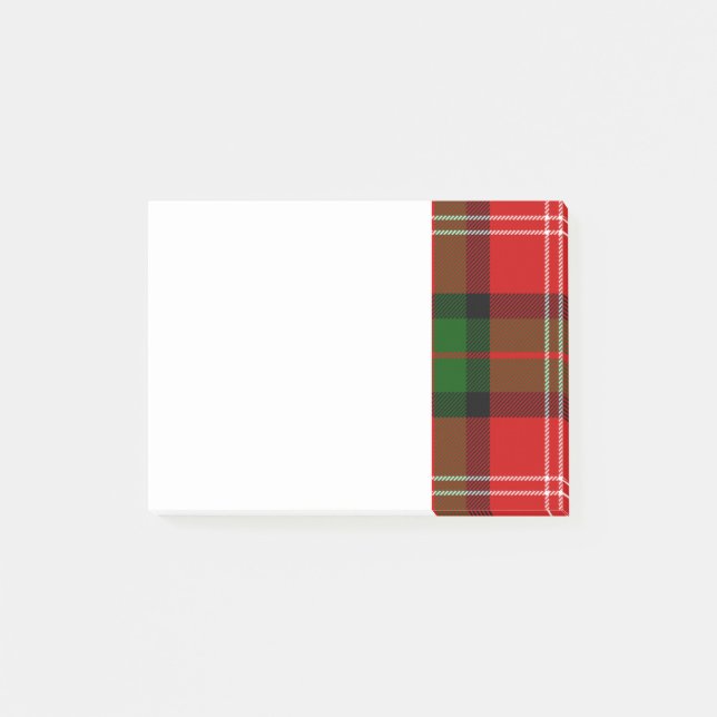 Bloco De Notas Clã Vermelho e Verde MacKintosh Tartan (Frente)