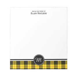 Bloco De Notas Clan MacLeod Tartan Monograma