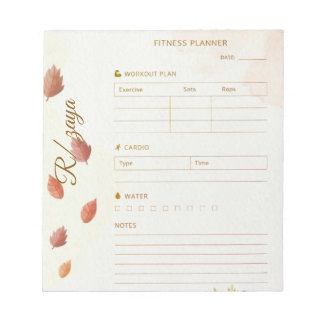 Bloco De Notas Classic gold pastel cute leaves fittness Planner 