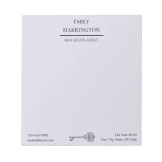 Bloco De Notas Classic Key Purple Real Estate Agent