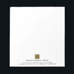Bloco De Notas Classic Logo Office Memo Branding Pad notepad<br><div class="desc">Keep your branding clean and professional with this simple classic custom logo notepad. Perfect for business offices, small companies, and everyday use. Add your logo or text to create a personalized stationery item for notes, meetings, and promotions. Ideal for maintaining a consistent and elegant brand identity in any workspace.</div>