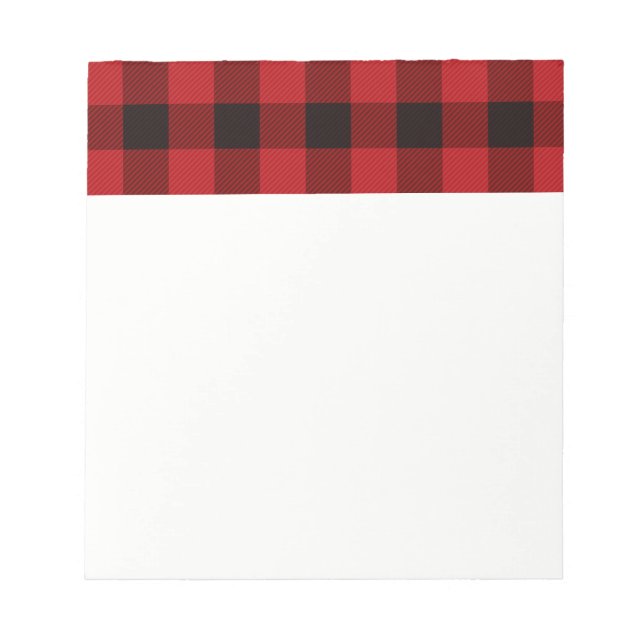 Bloco De Notas Classic red and black plaid pattern (Frente)