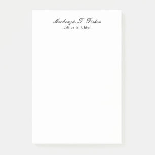 Bloco De Notas Clássica Caligrafia Elegante Simples Branco