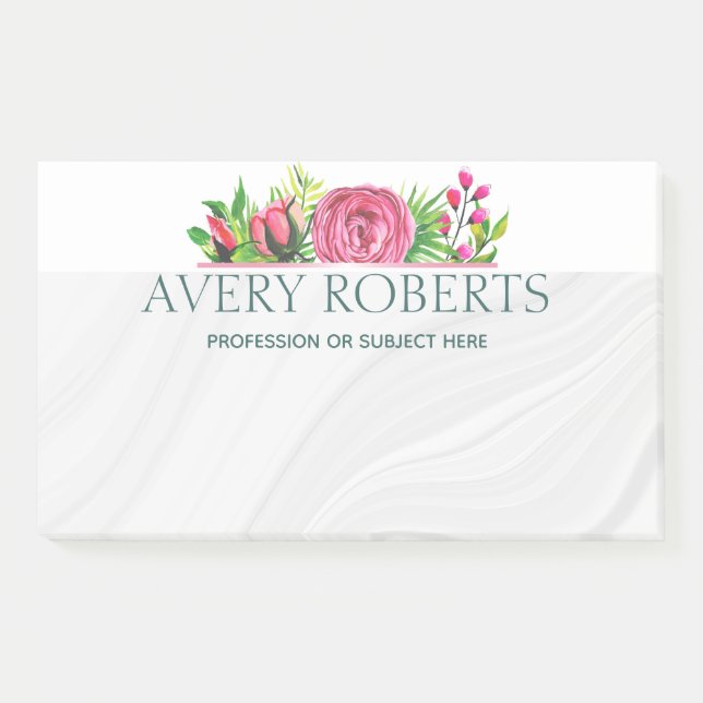 Bloco De Notas Clássica Elegante de Luxo Floral (Frente)