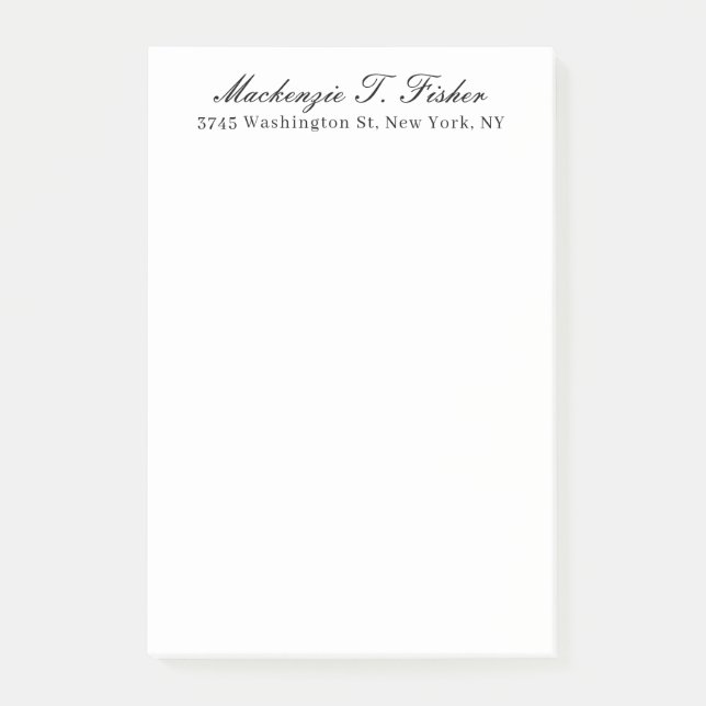 Bloco De Notas Classical Calligraphy Elegant Plain Black & White (Frente)