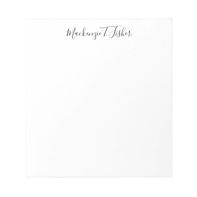 Bloco De Notas Classical Calligraphy Elegant Plain Black & White (Frente)