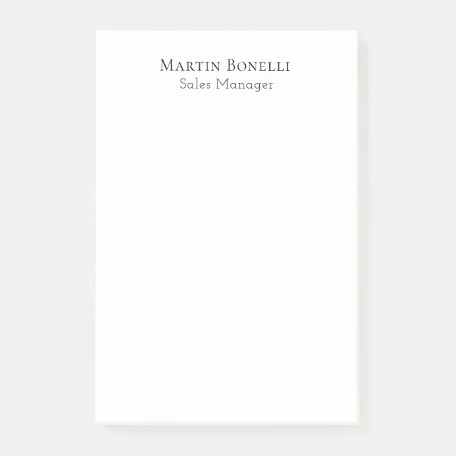 Bloco De Notas Classical Professional Own Name Information Simple (Frente)