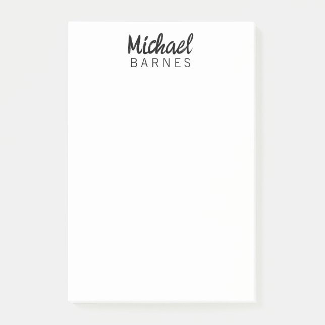 Bloco De Notas Clássico Branco Minimalista Simples Elegante (Frente)