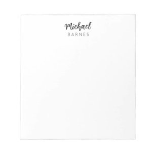 Bloco De Notas Clássico Branco Minimalista Simples Elegante