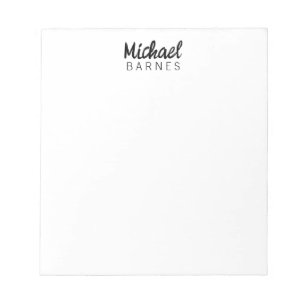 Bloco De Notas Clássico Branco Minimalista Simples Elegante