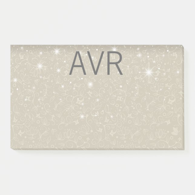 Bloco De Notas Clássico Elegante de luxo branco de ouro (Frente)