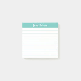 Bloco De Notas Clássico Fácil de Ler Aqua Linhas Personalizado
