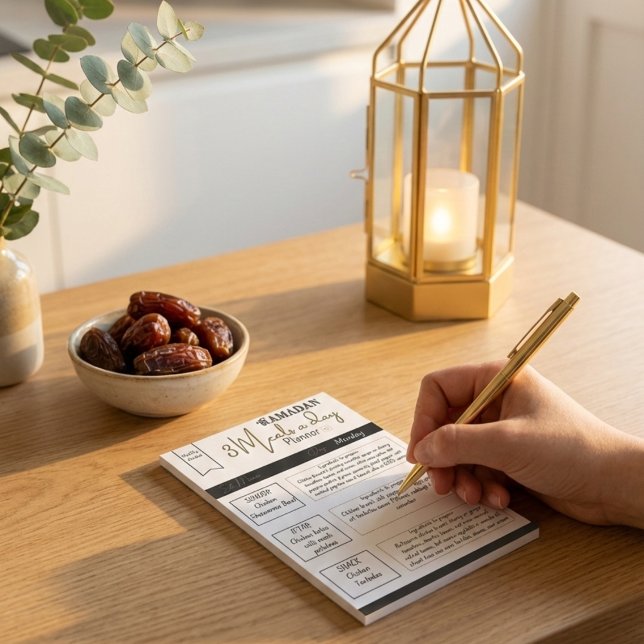 Bloco De Notas Clássico Greeny Ramadan 3 Refeições por Planejador (Criador carregado)