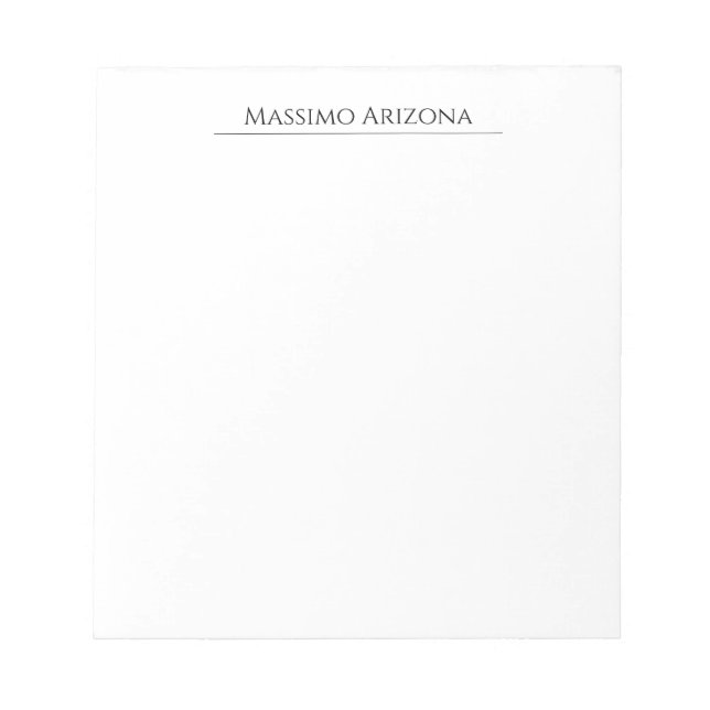 Bloco De Notas Clássico Simples Elegante Preto e Branco Minimalis (Frente)