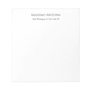 Bloco De Notas Clássico Simples Elegante Preto e Branco Minimalis