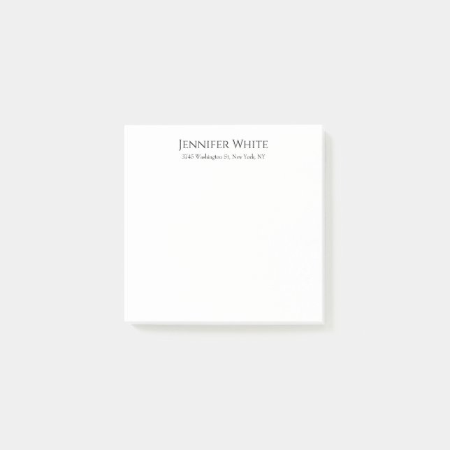 Bloco De Notas Clássico Simples Elegante Preto e Branco Minimalis (Frente)