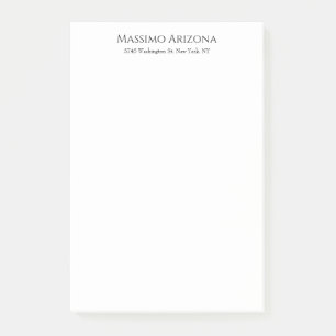 Bloco De Notas Clássico Simples Elegante Preto e Branco Minimalis