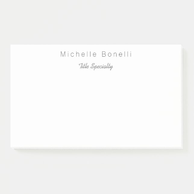 Bloco De Notas Classy Na moda Seu Nome (Frente)