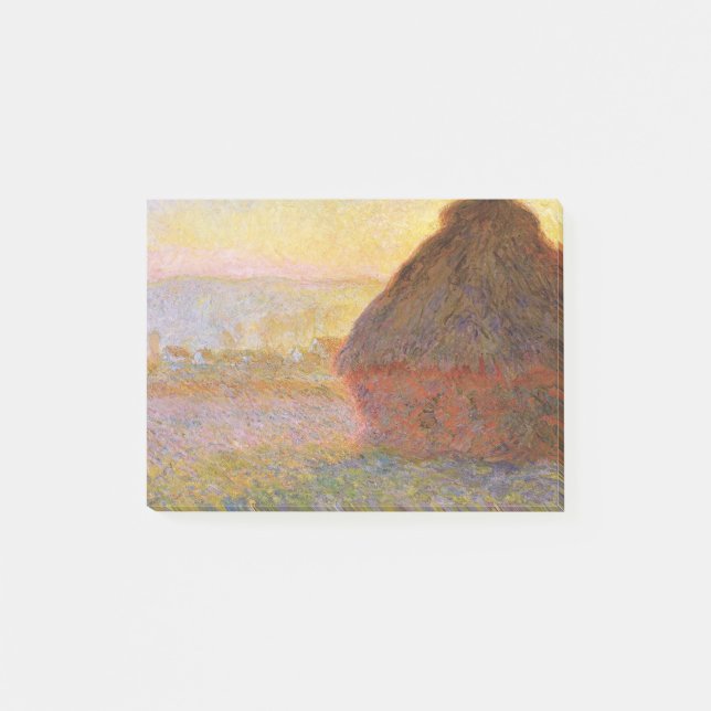 Bloco De Notas Claude Monet Impressionista Pintando Graystaks I (Frente)