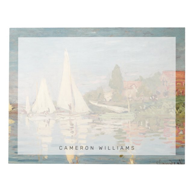 Bloco De Notas Claude Monet | Regatta at Argenteuil, c.1872 (Frente)