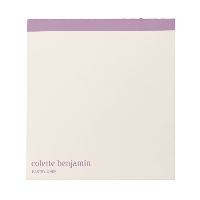Bloco De Notas Clean Minimalist Lavender Purple & Pale Peach (Frente)