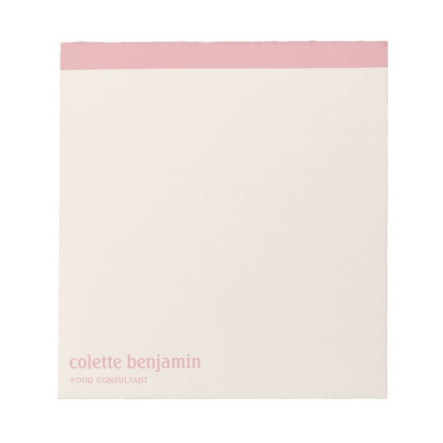 Bloco De Notas Clean Minimalist Pastel Pink & Pale Peach (Frente)