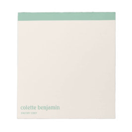 Bloco De Notas Clean Minimalist Turquoise-Green & Pale Peach