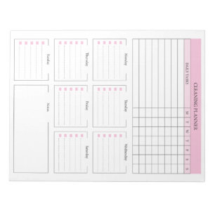 Bloco De Notas Cleaning Planner - Cleaning Checklist