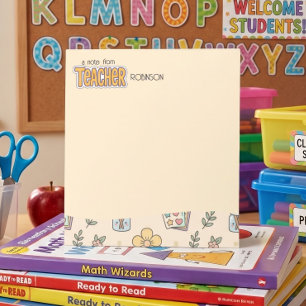 Bloco De Notas Clipart de pastel Apreciação de professor retrô