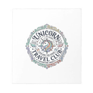 Bloco De Notas Clube de Viagens Unicórnio Projeto Original Zazzle