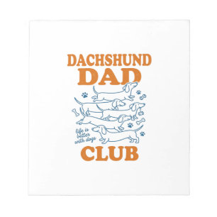 Bloco De Notas Clube do Papai Dachshund Camisa de Cachorro Vintag