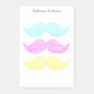 Bloco De Notas CMY Mustaches (estilo letterpress)