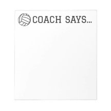 Coach diz Notepad de Voleibol 5,5 x 6"