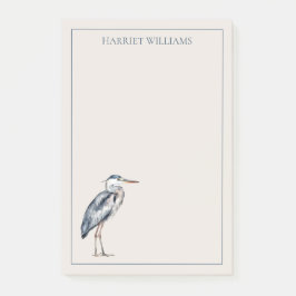 Bloco De Notas Coastal Blue Heron Bird Personalized
