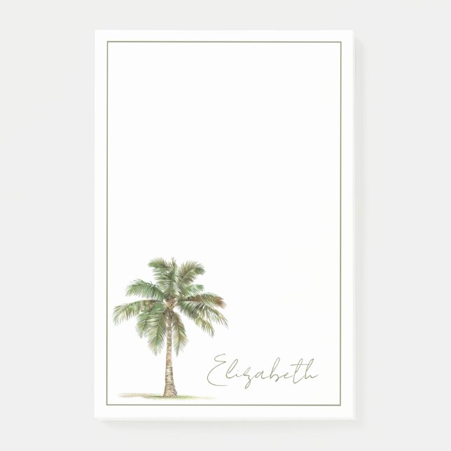 Bloco De Notas Coastal Palm Tree Personalized (Frente)