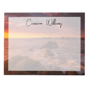 Bloco De Notas Coastline   Sunset Pacific Grove Carmel California
