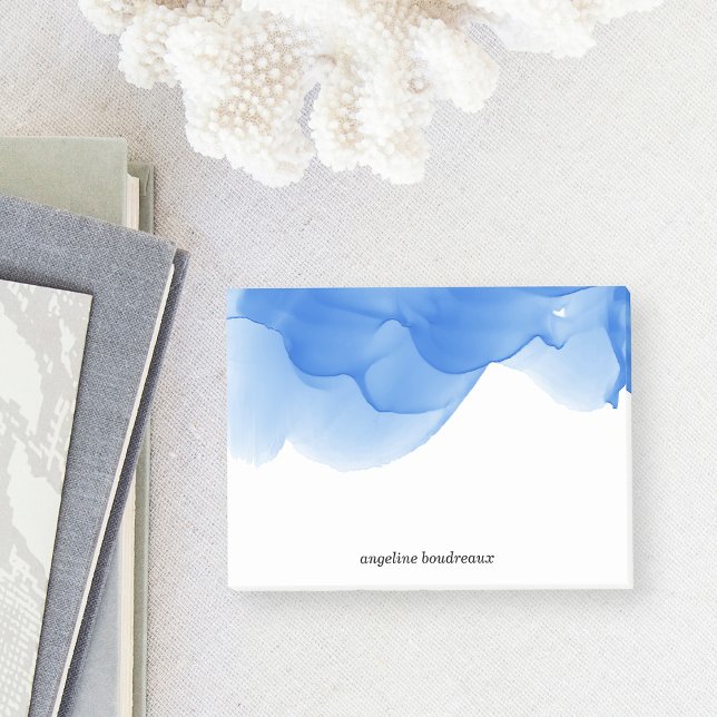 Bloco De Notas Cobalto Blue Watercolor Personalizado (Criador carregado)