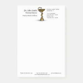 Bloco De Notas Cobra Médica - Bowl Hygieia White Caduceus Bronze