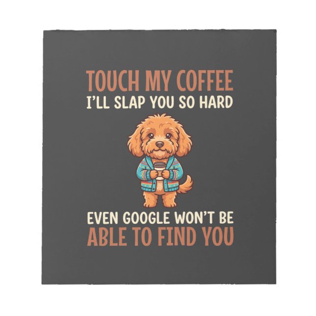 Bloco De Notas Cockapoo Engraçado Amante de Café (Frente)