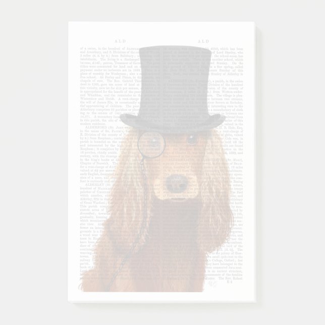 Bloco De Notas Cocker Spaniel, Formal Hound e Hat (Frente)