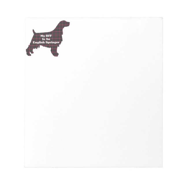 Bloco De Notas Cocker Spaniel Inglês Amigo Fiel (Frente)