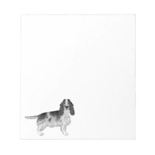 Bloco De Notas Cocker Spaniel Inglês Desenhado em Preto e Branco