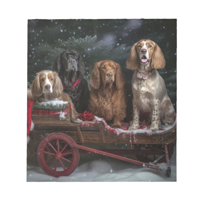 Bloco De Notas Cocker Spaniel Trinego de Natal Decoração de Natal (Frente)