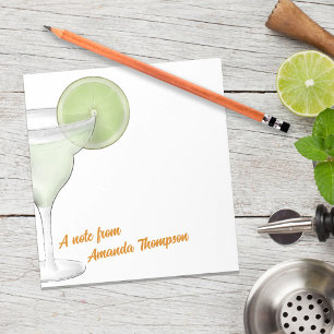 Bloco De Notas Cocktails Personalizados de Margarita Fofa em Aqua